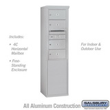 Salsbury Industries 10 Door High Free-Standing 4C Horizontal Mailbox with 4 Doors and 1 Parcel Locker with USPS Access
