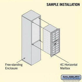 Salsbury Industries 3910S-08AFP Free-Standing 4C Horizontal Mailbox Unit - 10 Door High Unit (65-3/4 Inches) - Single Column - 8 MB1 Doors - Aluminum - Front Loading - Private Access