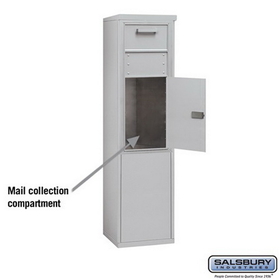 Salsbury Industries 3910S-1CAF 10 Door High Free-Standing 4C Horizontal Collection Box in Aluminum