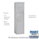 Salsbury Industries 10 Door High Free-Standing 4C Horizontal Parcel Locker with 2 Parcel Lockers with Private Access