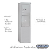 Salsbury Industries 10 Door High Free-Standing 4C Horizontal Parcel Locker with 2 Parcel Lockers with USPS Access