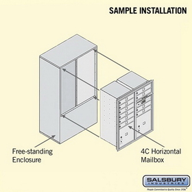 Salsbury Industries 3910SX-02SFP Free-Standing 4C Horizontal Mailbox ADA Height Compliant Unit-10 Door High Unit (52-3/4 Inches)-Single Column-2 MB1 Doors / 1 PL6-Sandstone-Front Loading-Private
