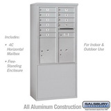 Salsbury Industries 11 Door High Free-Standing 4C Horizontal Mailbox with 10 Doors and 2 Parcel Lockers with USPS Access