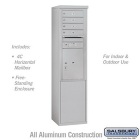 Salsbury Industries 11 Door High Free-Standing 4C Horizontal Mailbox with 4 Doors and 1 Parcel Locker with USPS Access