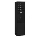 Salsbury Industries 3911S-04BFP Free-Standing 4C Horizontal Mailbox Unit - 11 Door High Unit (69-1/4 Inches) - Single Column - 4 MB 1 Doors / 1 PL5 - Black - Front Loading - Private Access