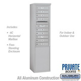 Salsbury Industries 11 Door High Free-Standing 4C Horizontal Mailbox with 9 Doors with Private Access