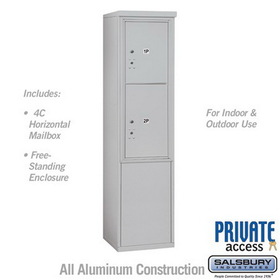 Salsbury Industries 11 Door High Free-Standing 4C Horizontal Parcel Locker with 2 Parcel Lockers with Private Access