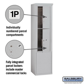 Salsbury Industries 3912S-2PAFP Free-Standing 4C Horizontal Mailbox Unit-12 Door High Unit (69-1/4 Inches)-Single Column-Stand-Alone Parcel Locker-2 PL6