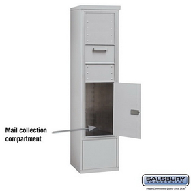 Salsbury Industries 3915S-1CAF Free-Standing 4C Horizontal Collection Box (Includes 3715S-1CAF and 3915S-ALM Enclosure) - 15 Door High Unit (72 Inches) - Single Column - Aluminum - Front Access