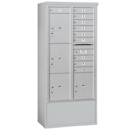 Salsbury Industries Free-Standing 4C Horizontal Mailbox Unit-Maximum Height Unit (72 Inches)-Double Column-10 MB1 Doors / 2 PL4.5's and 2 PL5's-Front Loading-Private Access