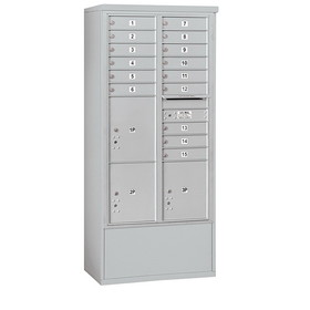 Salsbury Industries Free-Standing 4C Horizontal Mailbox Unit-Maximum Height Unit (72 Inches)-Double Column-15 MB1 Doors / 2 PL4.5's and 1 PL5-Front Loading-USPS Access