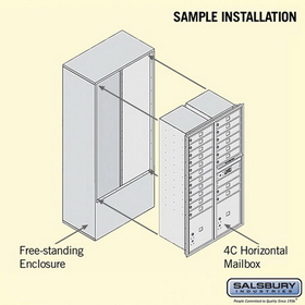 Salsbury Industries 3916D-19ZFP Free-Standing 4C Horizontal Mailbox Unit - Maximum Height Unit (72 Inches) - Double Column - 19 MB1 Doors / 2 PL4.5