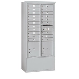 Salsbury Industries Maximum Height Free-Standing 4C Horizontal Mailbox with 20 Doors and 2 Parcel Lockers with USPS Access