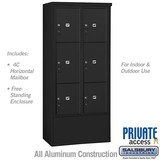 Salsbury Industries Free-Standing 4C Horizontal Mailbox Unit - Maximum Height Unit (72 1/8 Inches) - Double Column - Stand-Alone Parcel Locker - 2 PL4.5's, 2 PL5's and 2 PL6's