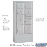 Salsbury Industries Maximum Height Free-Standing 4C Horizontal Parcel Locker with 8 Parcel Lockers with USPS Access