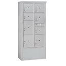 Salsbury Industries 3916D-8PAFU Free-Standing 4C Horizontal Mailbox Unit-Maximum Height Unit(72 Inches)-Double Column-Stand-Alone Parcel Locker-Aluminum-Front Loading-USPS Acc