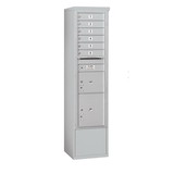 Salsbury Industries Free-Standing 4C Horizontal Mailbox Unit-Maximum Height Unit (72 Inches)-Single Column-6 MB1 Doors / 1 PL3 and 1 PL4.5-Front Loading-Private Access
