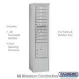 Salsbury Industries Maximum Height Free-Standing 4C Horizontal Mailbox with 9 Doors and 1 Parcel Locker with USPS Access