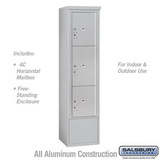 Salsbury Industries Maximum Height Free-Standing 4C Horizontal Parcel Locker with 3 Parcel Lockers with USPS Access