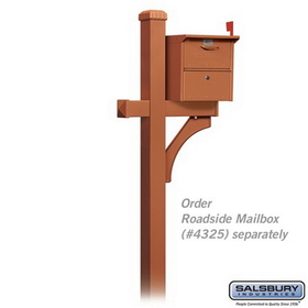 Salsbury Industries 4370D-COP Deluxe Post - 1 Sided - In-Ground Mounted - for Designer Roadside Mailbox - Copper