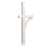 Salsbury Industries 4370WHT Deluxe Post - 1 Sided - In-Ground Mounted - for Roadside Mailbox - White