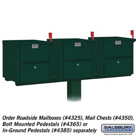 Salsbury Industries 4383GRN Spreader - 3 Wide - for Roadside Mailbox and Mail Chest - Green