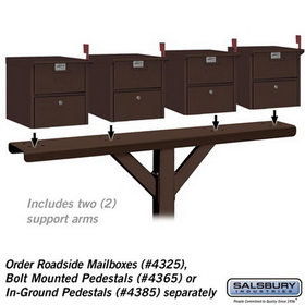 Salsbury Industries 4384D-BRZ Spreader - 4 Wide with 2 Supporting Arms - for Designer Roadside Mailboxes - Bronze