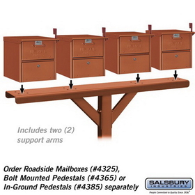 Salsbury Industries 4384D-COP Spreader - 4 Wide with 2 Supporting Arms - for Designer Roadside Mailboxes - Copper