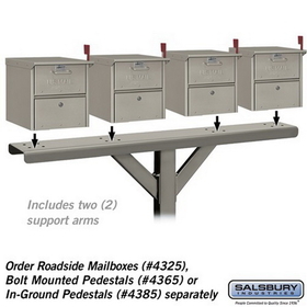Salsbury Industries 4384D-NIC Spreader - 4 Wide with 2 Supporting Arms - for Designer Roadside Mailboxes - Nickel