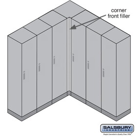 Salsbury Industries 44464AW Front Filler - Vertical - Corner - for Premier Wood Lockers - Arctic White