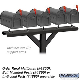 Salsbury Industries 4885BLK Spreader - 5 Wide with 2 Supporting Arms - for Rural Mailboxes - Black