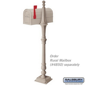 Salsbury Industries 4891BGE Classic Mailbox Post - 1 Sided - Beige