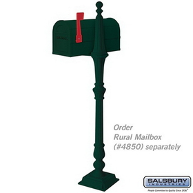 Salsbury Industries 4891GRN Classic Mailbox Post - 1 Sided - Green