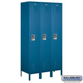Salsbury Industries 15" Wide Single Tier Standard Metal Locker - 3 Wide - 6 Feet High - 18 Inches Deep