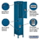 Salsbury Industries 52168BL-U 15" Wide Double Tier Standard Metal Locker - 1 Wide - 6 Feet High - 18 Inches Deep - Blue - Unassembled