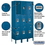 Salsbury Industries 53365BL-U 15" Wide Triple Tier Standard Metal Locker - 3 Wide - 6 Feet High - 15 Inches Deep - Blue - Unassembled