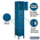 Salsbury Industries 54165BL-U 15" Wide Four Tier Standard Metal Locker - 1 Wide - 6 Feet High - 15 Inches Deep - Blue - Unassembled