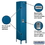 Salsbury Industries 61168BL-U 12" Wide Single Tier Standard Metal Locker - 1 Wide - 6 Feet High - 18 Inches Deep - Blue - Unassembled