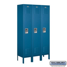 Salsbury Industries 12" Wide Single Tier Standard Metal Locker - 3 Wide - 5 Feet High - 12 Inches Deep