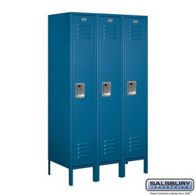 Salsbury Industries 12" Wide Single Tier Standard Metal Locker - 3 Wide - 5 Feet High - 18 Inches Deep