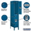 Salsbury Industries 62158BL-U 12" Wide Double Tier Standard Metal Locker - 1 Wide - 5 Feet High - 18 Inches Deep - Blue - Unassembled