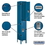Salsbury Industries 62162BL-U 12" Wide Double Tier Standard Metal Locker - 1 Wide - 6 Feet High - 12 Inches Deep - Blue - Unassembled