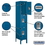 Salsbury Industries 63155BL-U 12" Wide Triple Tier Standard Metal Locker - 1 Wide - 5 Feet High - 15 Inches Deep - Blue - Unassembled