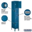 Salsbury Industries 64168BL-U 12" Wide Four Tier Standard Metal Locker - 1 Wide - 6 Feet High - 18 Inches Deep - Blue - Unassembled