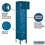 Salsbury Industries 65152BL-U 12" Wide Five Tier Box Style Standard Metal Locker - 1 Wide - 5 Feet High - 12 Inches Deep - Blue - Unassembled