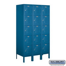 Salsbury Industries 12" Wide Five Tier Box Style Standard Metal Locker - 3 Wide - 5 Feet High - 18 Inches Deep