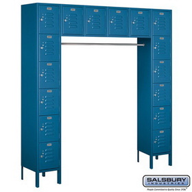 Salsbury Industries 12" Wide Six Tier Box Style Bridge Standard Metal Locker - 16 Box - 18 Inches Deep