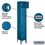 Salsbury Industries 66162BL-U 12" Wide Six Tier Box Style Standard Metal Locker - 1 Wide - 6 Feet High - 12 Inches Deep - Blue - Unassembled