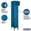 Salsbury Industries 66168BL-U 12" Wide Six Tier Box Style Standard Metal Locker - 1 Wide - 6 Feet High - 18 Inches Deep - Blue - Unassembled