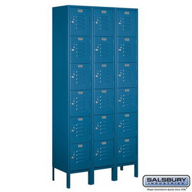 Salsbury Industries 12" Wide Six Tier Box Style Standard Metal Locker - 3 Wide - 6 Feet High - 12 Inches Deep